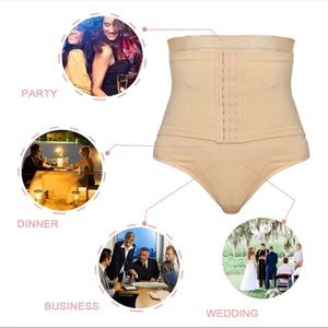 BLACK waist shaper tummy flattener‎ thong panty shapewear underwear